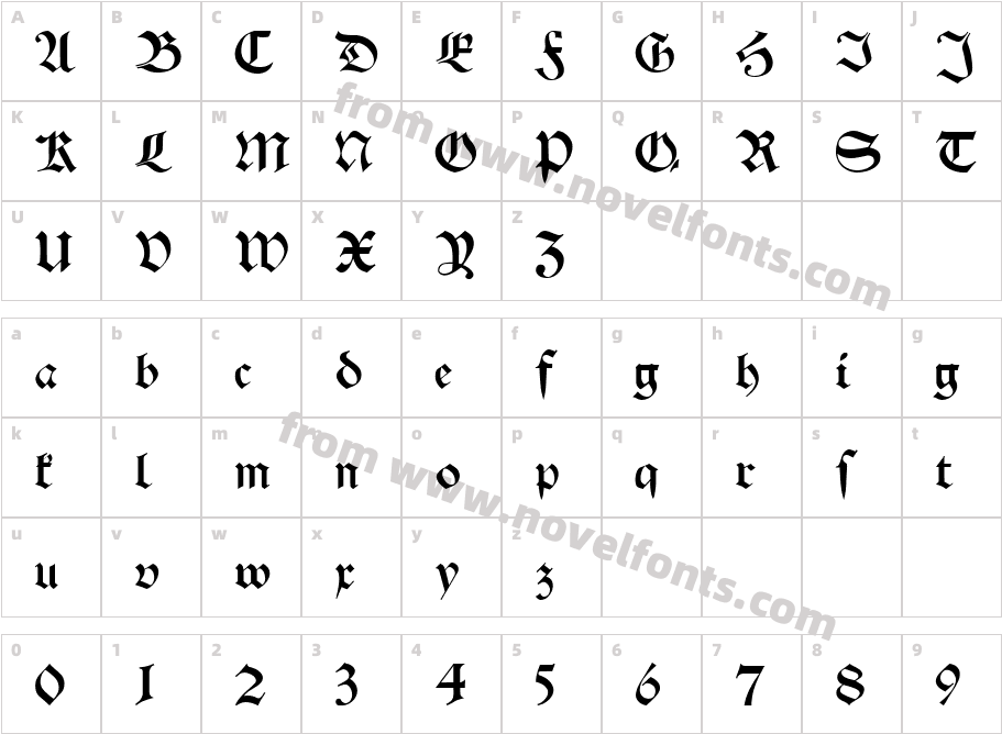 Schwaben AltCharacter Map