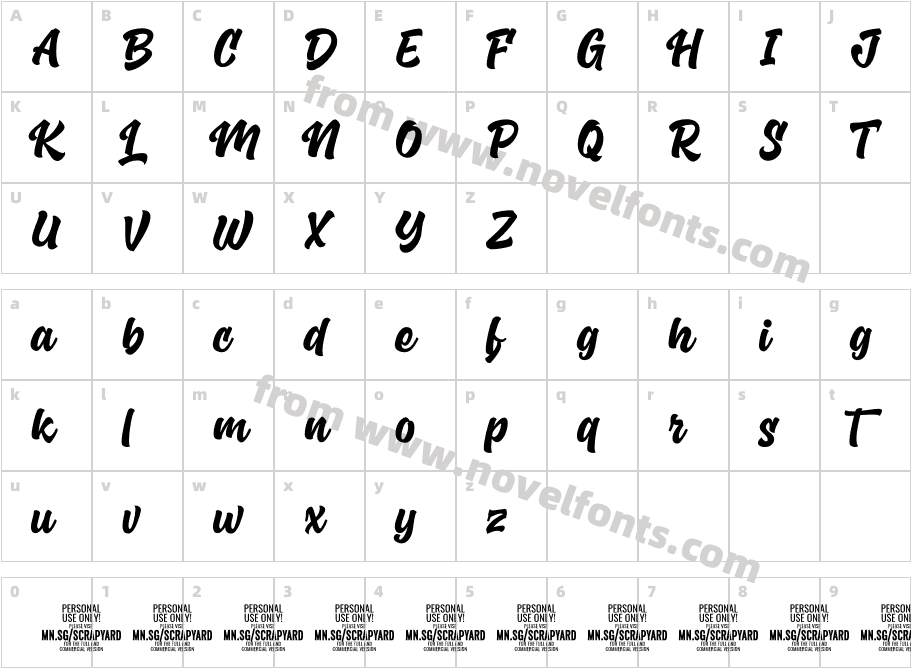 Scrapyard Script PERSONAL USE RegularCharacter Map