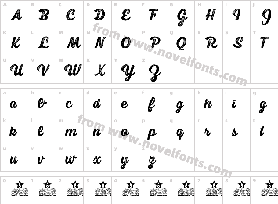 Scrypta Personal Use Bold ItalicCharacter Map