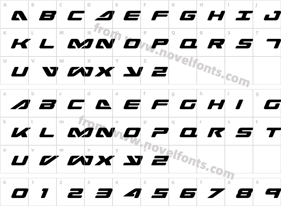 Sea-DogItalicCharacter Map