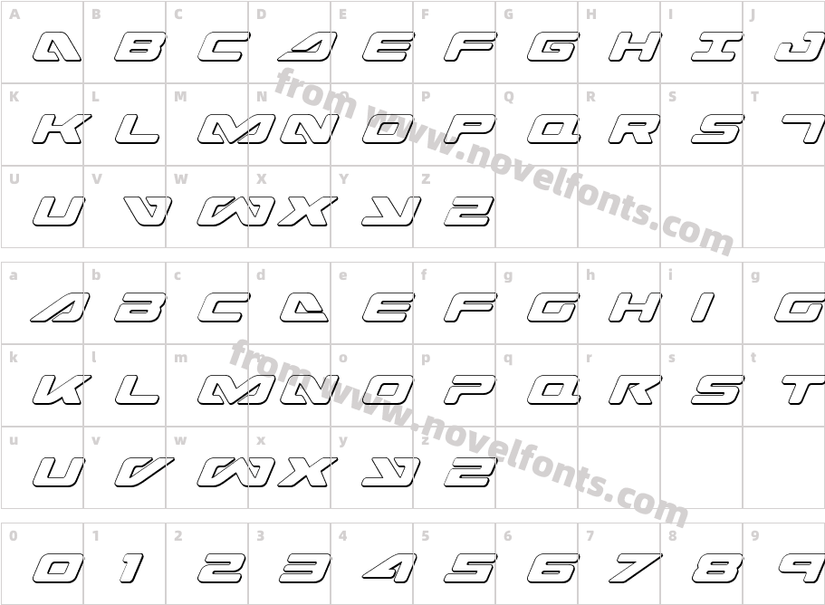 Sea-DogOutlineItalicCharacter Map