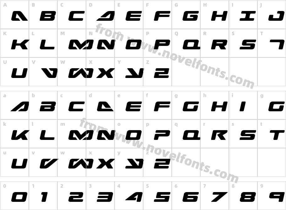 Sea-DogSemi-ItalicCharacter Map