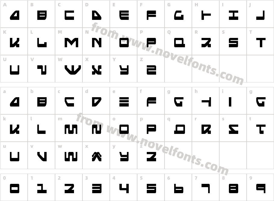 SeariderFalconCondensedCharacter Map