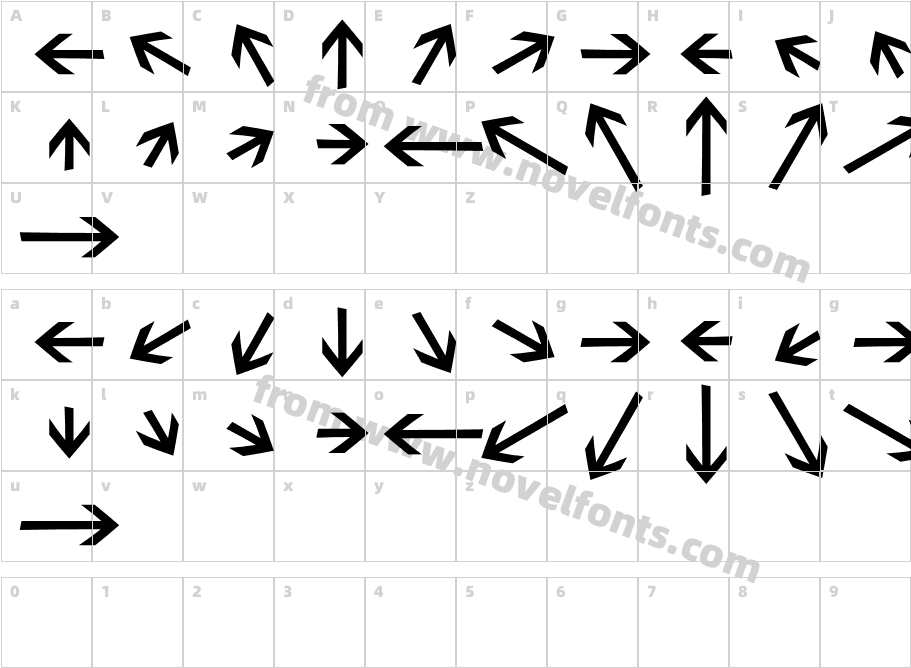 SebastianArrowsMediumBlackCharacter Map