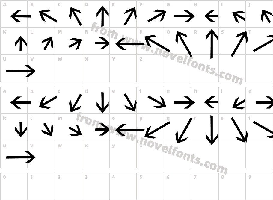 SebastianArrrowsTextBoldCharacter Map