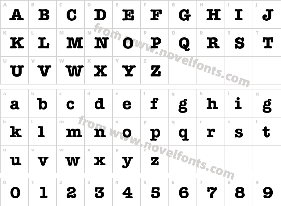 SecretaryC-BoldCharacter Map