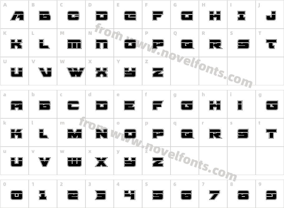 Aircruiser Academy LaserCharacter Map