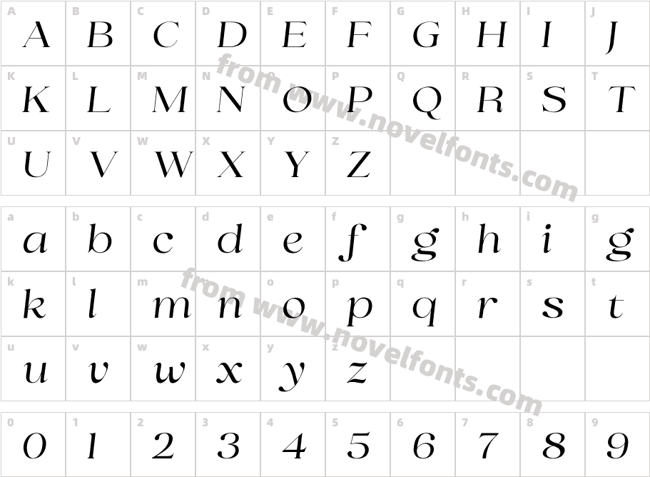 SelinoItalic-vmDmyCharacter Map