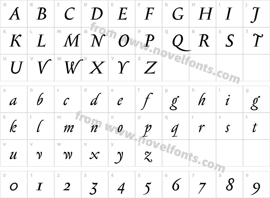 SerapionII-ItalicCharacter Map