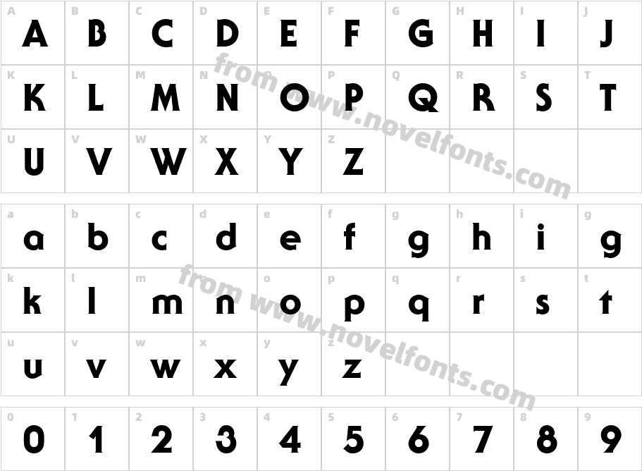 SerifGothic LT HeavyCharacter Map