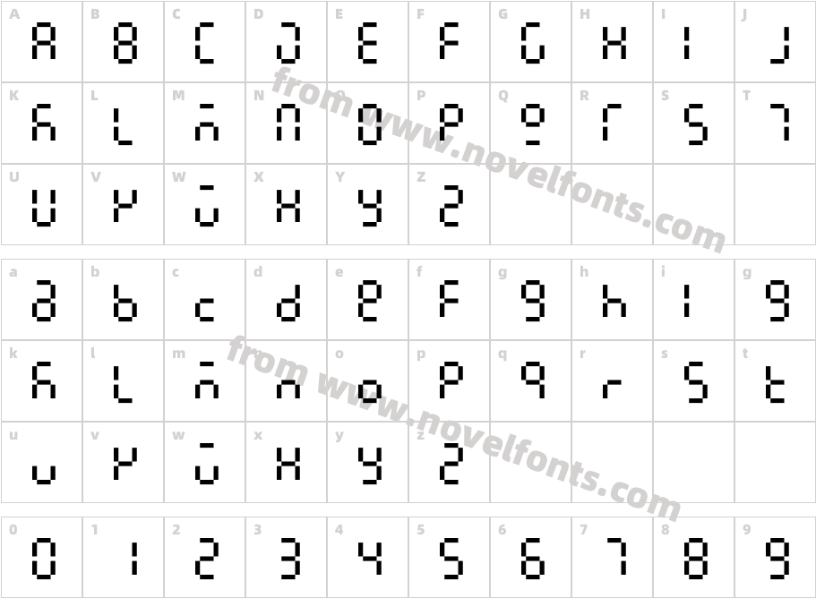 Seven SegmentimentsCharacter Map