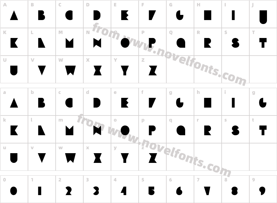 Shape Sans RegularCharacter Map