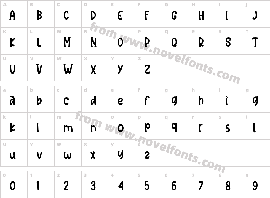 SherinaRegularCharacter Map