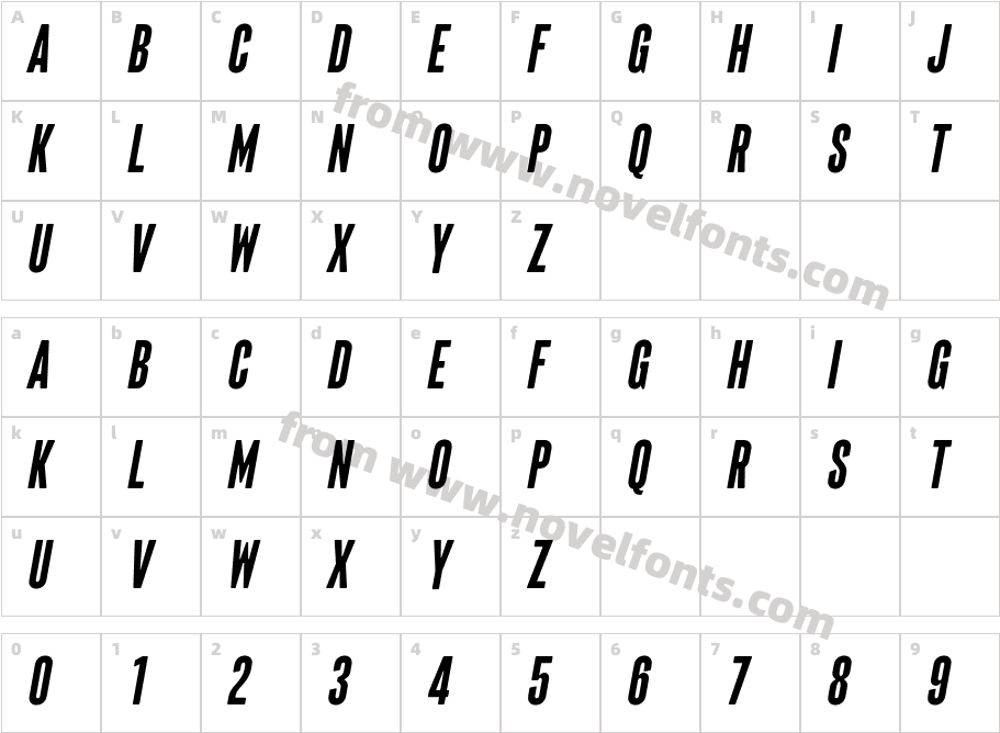 Sherman ItalicCharacter Map