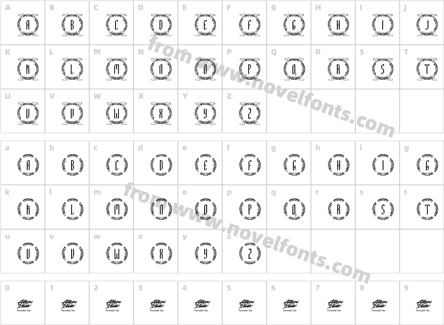 Shion Chinese MonogramCharacter Map