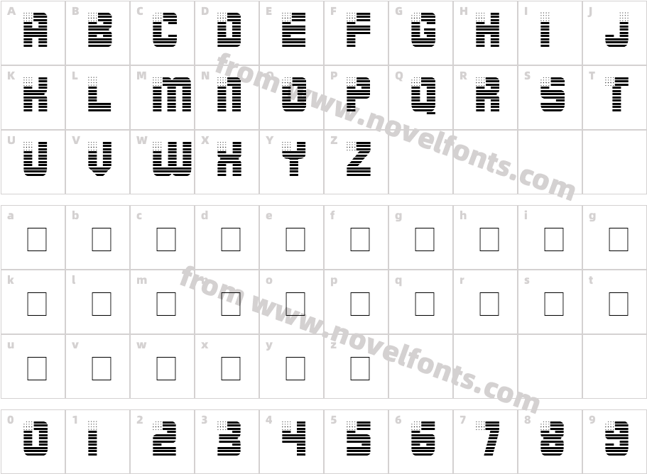 Fourth Display Caps S SiCharacter Map