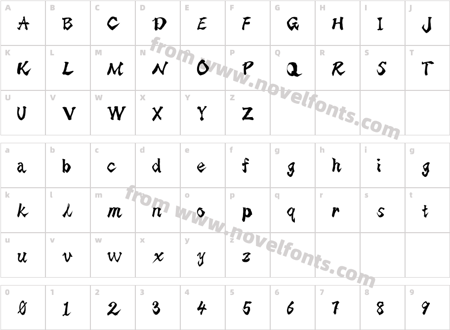 Shodo_font190430 RegularCharacter Map