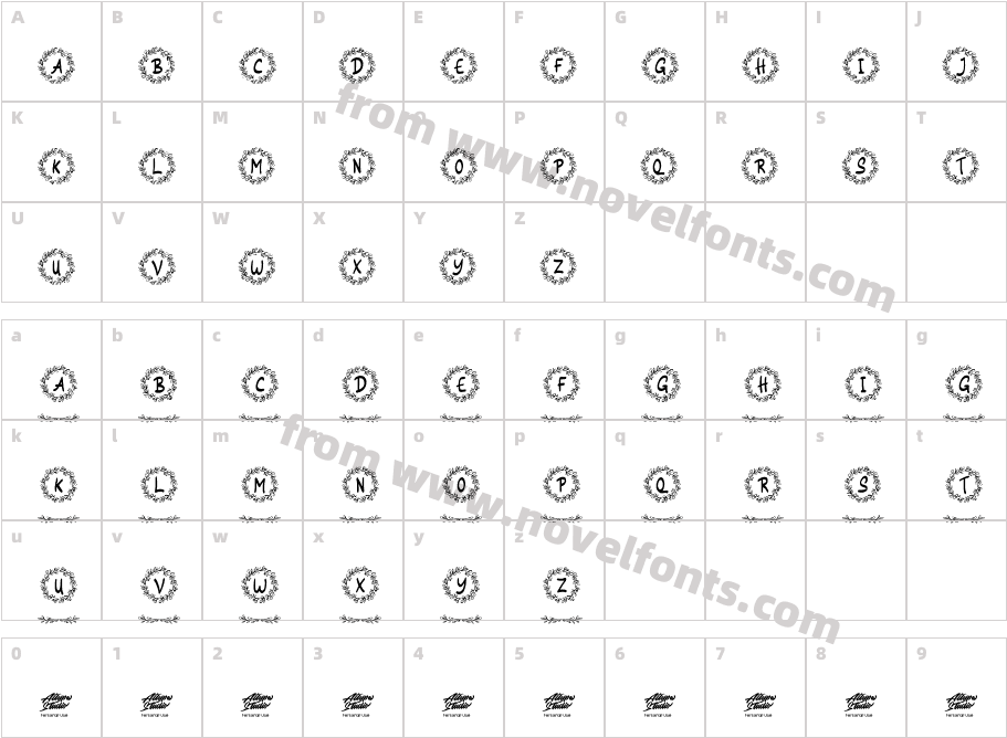 Siestha MonogramCharacter Map