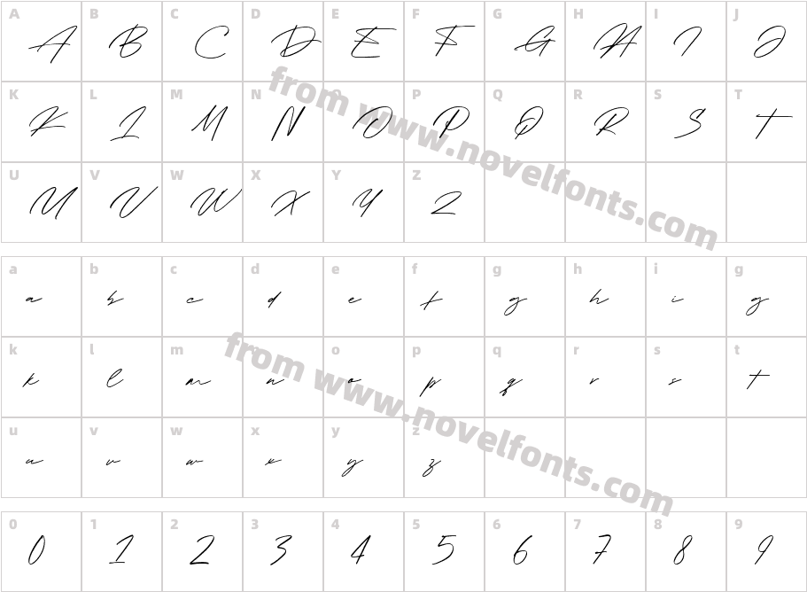 Signature PresentCharacter Map