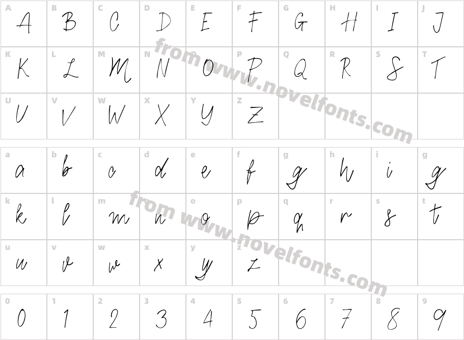 SignaturePrestoRegularCharacter Map