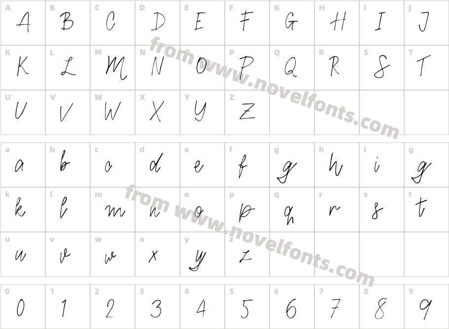 SignaturePrestoRegularCharacter Map