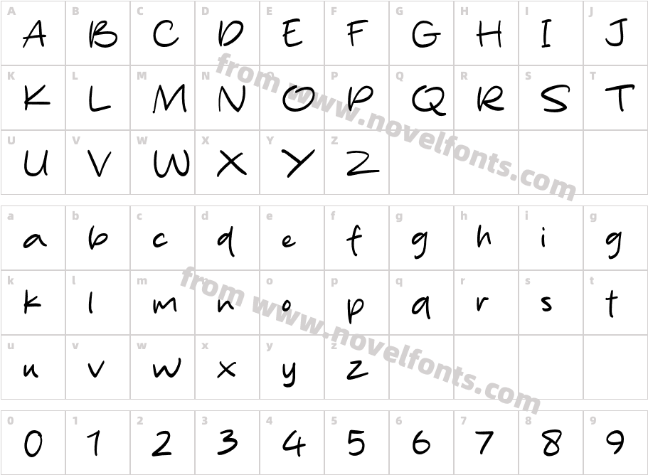 Silent HandwrittingCharacter Map