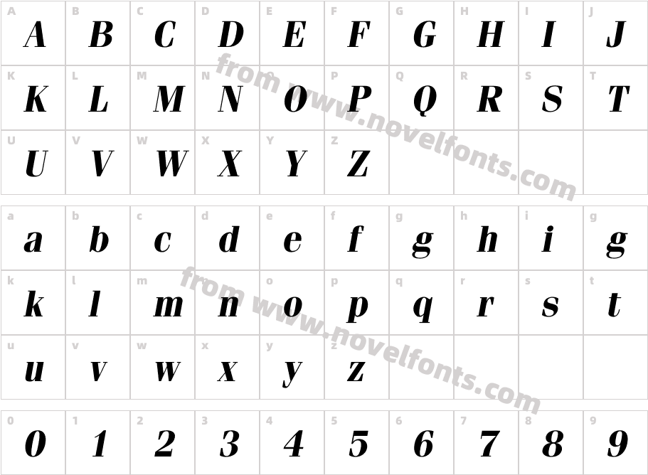 SimeizC-BoldItalicCharacter Map