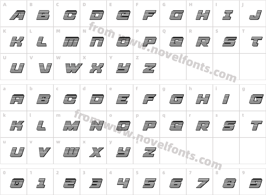 Aircruiser Chrome ItalicCharacter Map