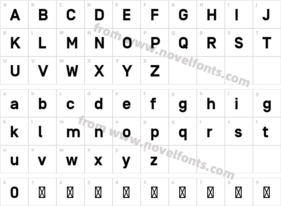 Simplon Norm Trial BoldCharacter Map