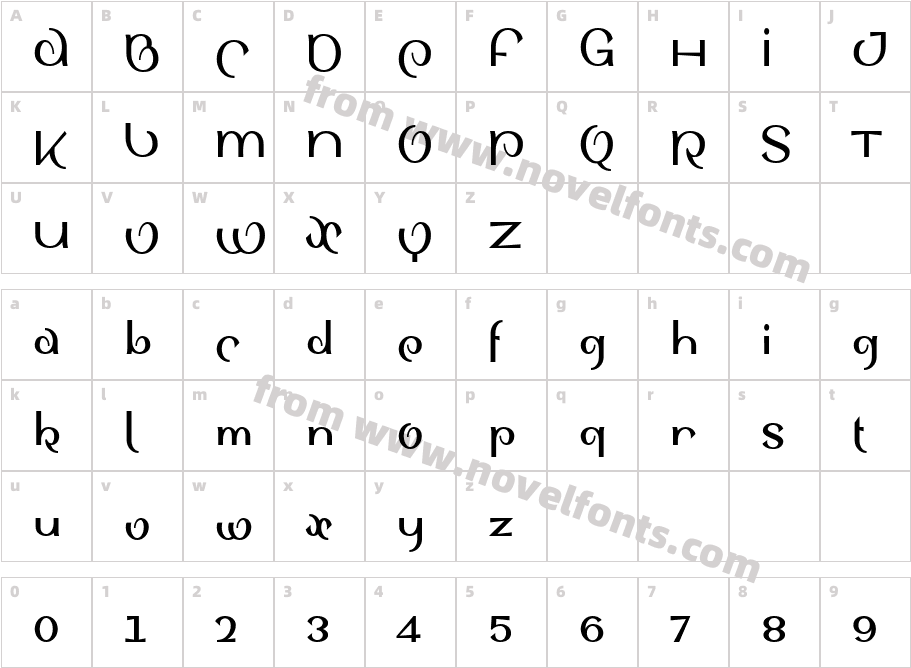 SinahSansLT-BoldCondensedCharacter Map