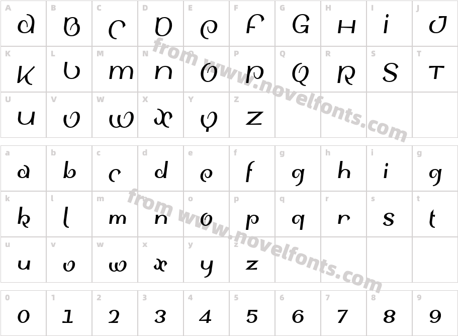 SinahSansLT-BoldCondensedItCharacter Map