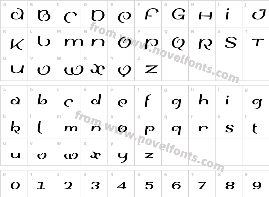 SinahSansLT-BoldItalicCharacter Map