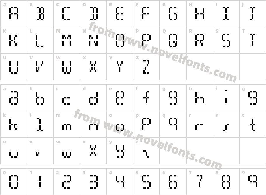 SixteenSegmentsCharacter Map