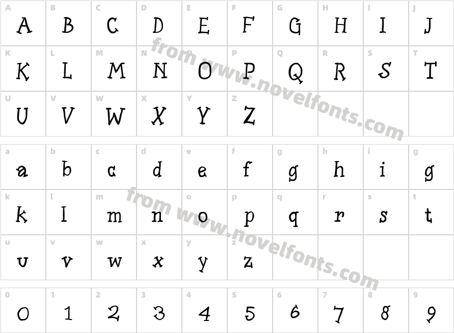 SlabSerifWrittenCharacter Map