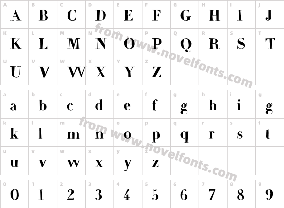 Frail BoldCharacter Map