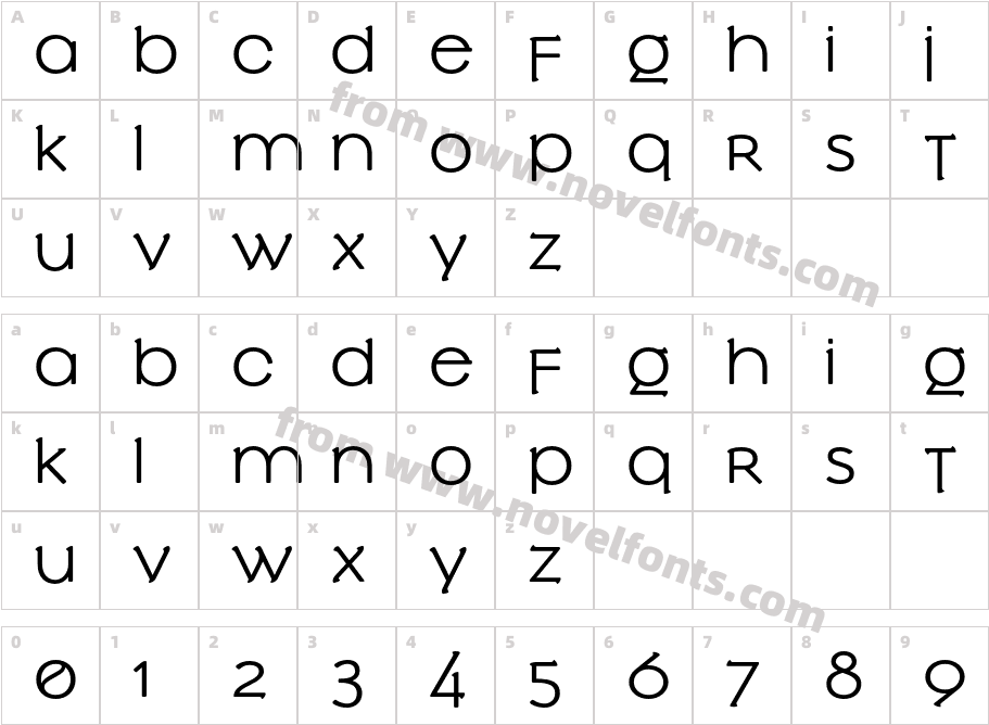 Slowglass-BoldCharacter Map