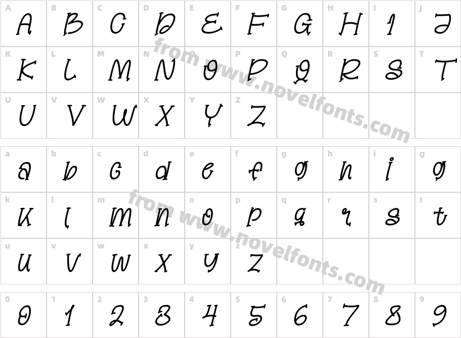 Smilego ItalicCharacter Map