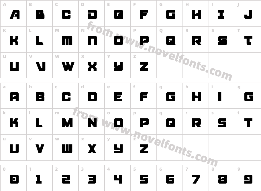 Aircruiser CondensedCharacter Map