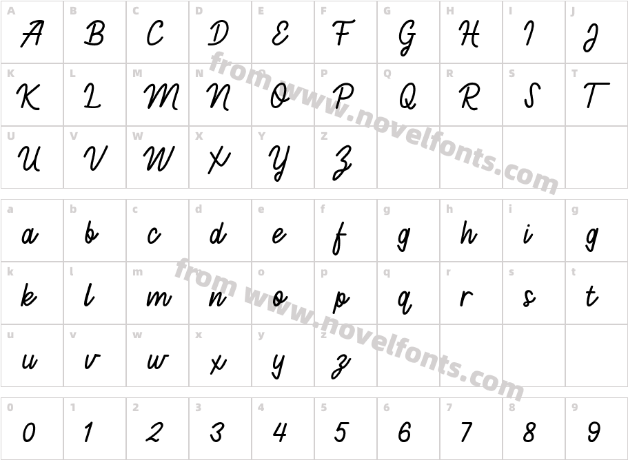 Francaise Medium demoCharacter Map