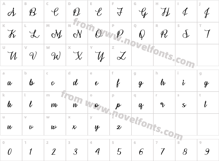 SnowflakeCalligraphyCharacter Map