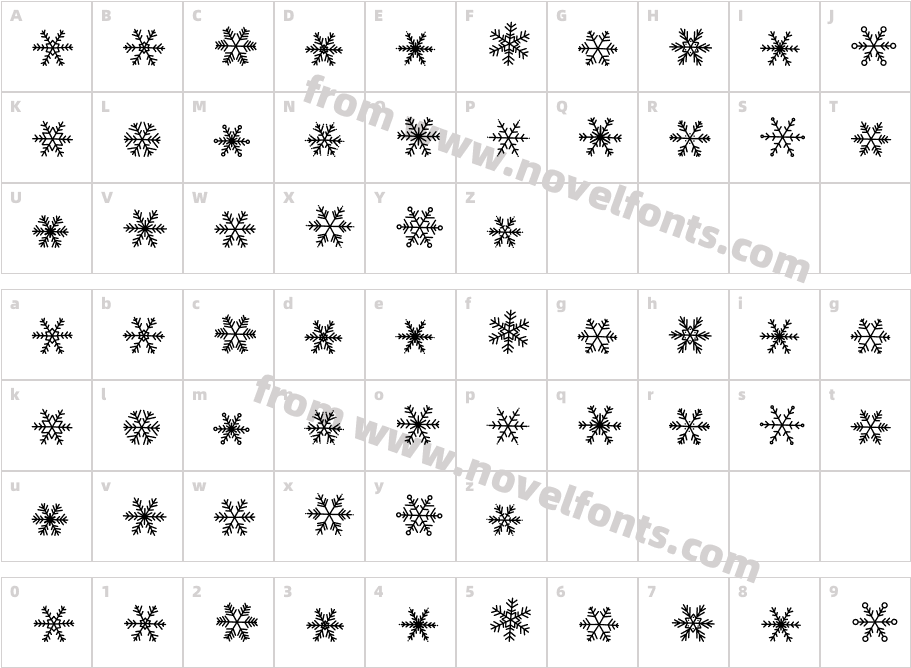 SnowlineRegularCharacter Map