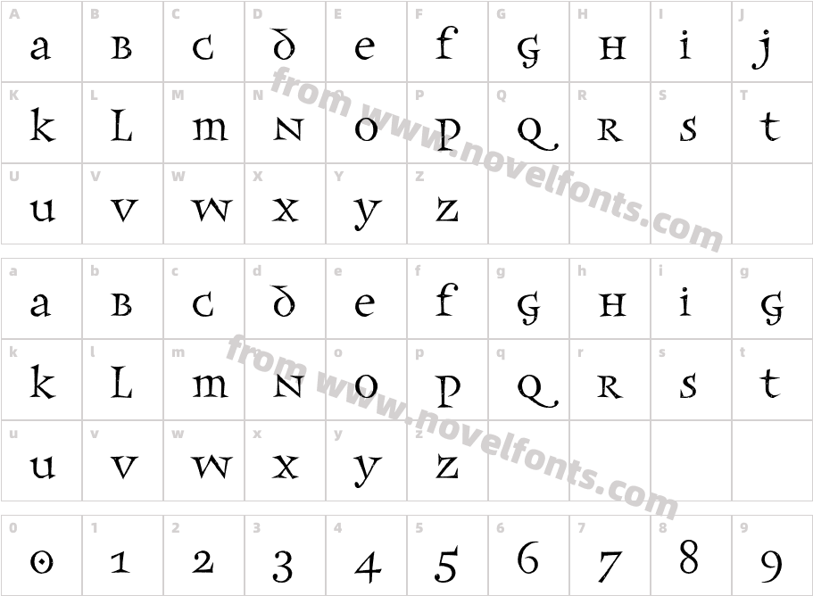 Frances Uncial StdCharacter Map