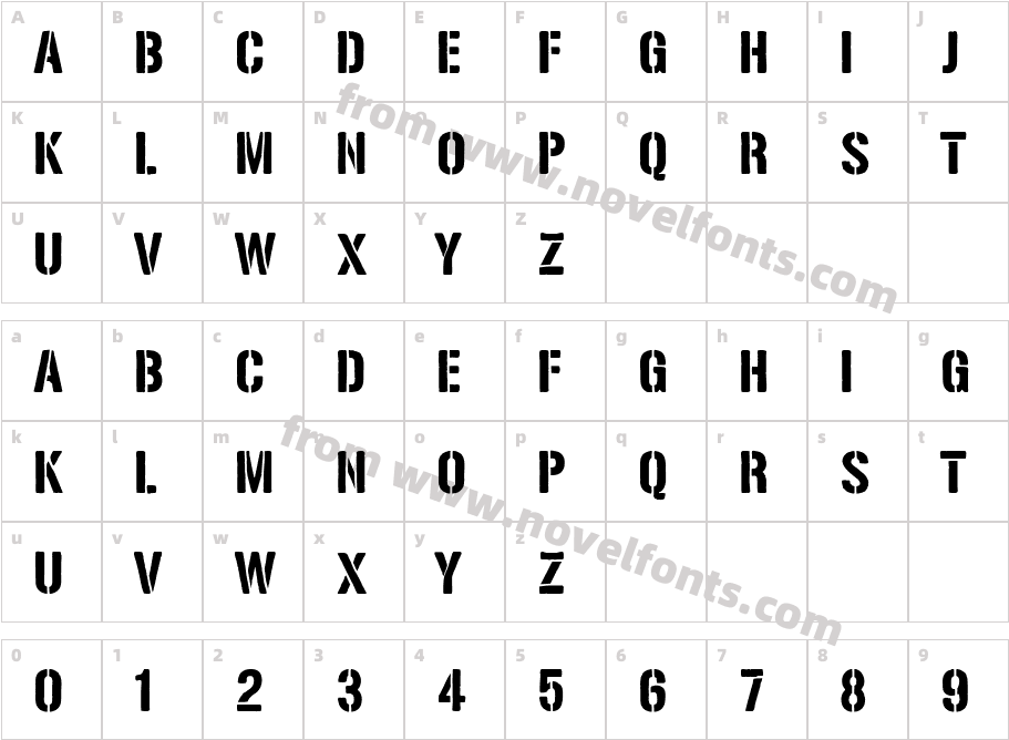 Solid Stencil 2023Character Map