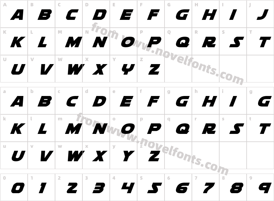 SoloistExtra-ItalicCharacter Map