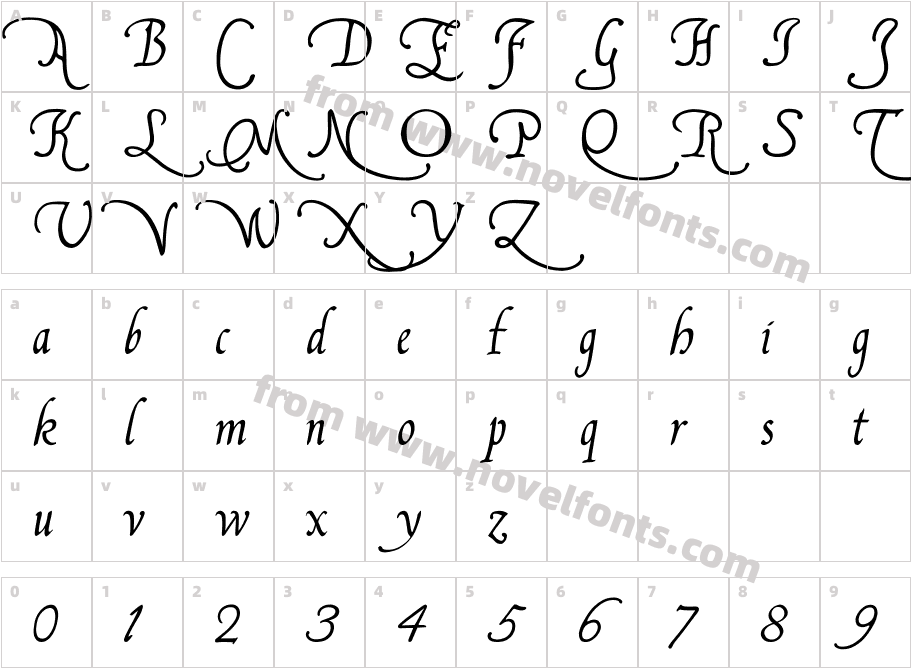 Francisco Lucas Briosa RegularCharacter Map