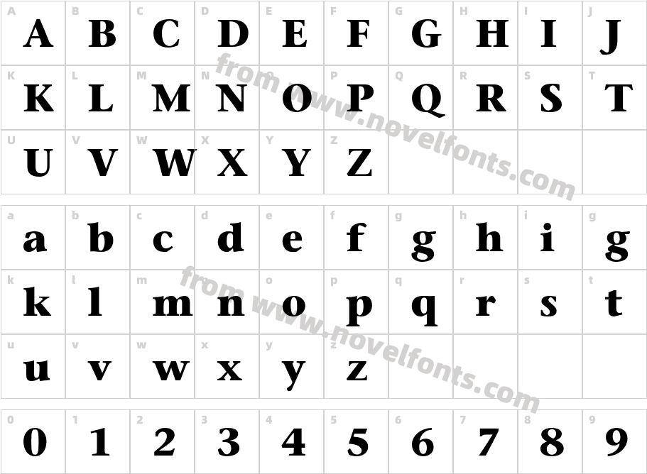 SonetSerifC-BoldCharacter Map