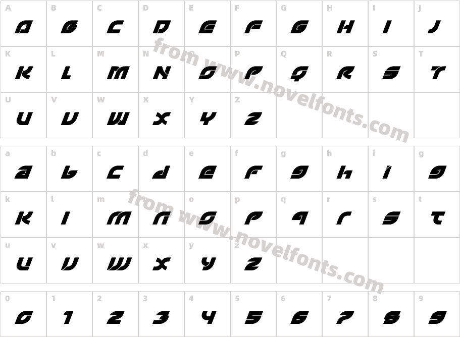 Sorta-X32M9Character Map