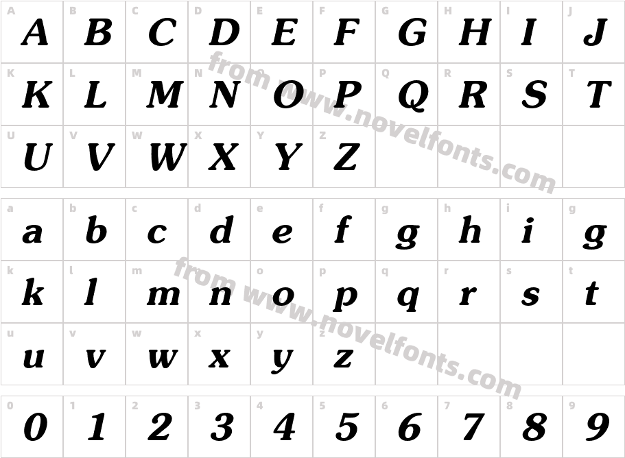 SouvenirBoldItalicCharacter Map