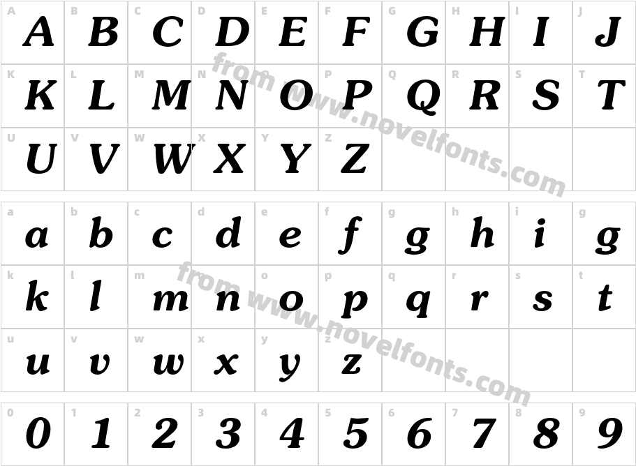 SouvenirC-BoldItalicCharacter Map