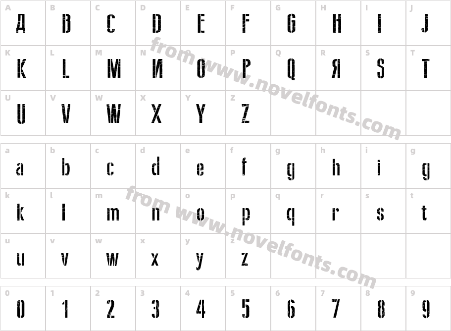 Soviet Style CyrilicCharacter Map